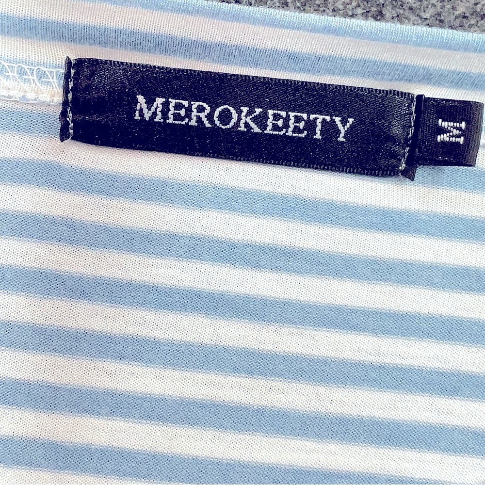 NWOT Merokeety Women’s Blue Striped Dress M - Picture 5 of 5